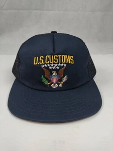 Vintage 90s / 80s United States Customs Trucker Hat Snapback Made in USA - Picture 1 of 7