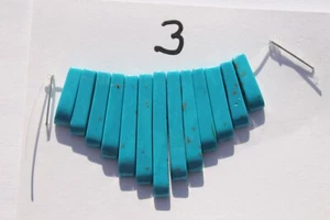 13-teilig abgestuft Türkis Edelstein Anhänger Stick Kragen Set #3 Handwerk Perlen - Bild 1 von 1