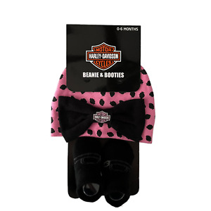 Harley Davidson Beanie & Booties Baby Shower Gift Motorcycle Biker Rock NEW