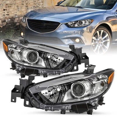 Headlights For 2014-2017 Mazda 6 Halogen Assembly Driver & Passenger Side 14-17 - Image 1 of 4