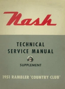 1951 Nash Body Only Shop Service Repair Manual Rambler Country Club Supplement - Picture 1 of 1