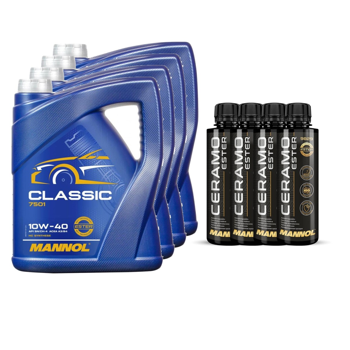 10 W 40 5 L 20L MANNOL Classic 10W-40 Motoröl – Inkl. Hahn, Für VW