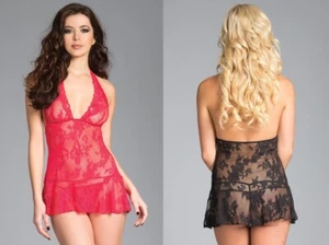 New Be Wicked Floral Lace Babydoll Matching Thong Lingerie Nightdress 1630 - Picture 1 of 5