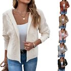 Women Hooded Open Front Cardigan Cable Knit Sweaters Long Sweater Coats Gifts