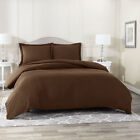 Duvet Cover Set Soft Brushed Comforter Cover W Pillow Sham Chocolate   King