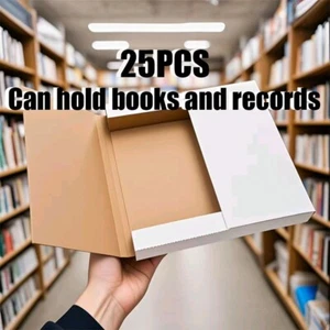25pc White Vinyl Record LP Shipping Mailer Boxes 12.5x12.5x1/2）" Album Paper Box - Picture 1 of 19