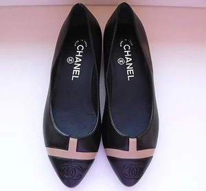 Chanel CC Flats Shoes with Gold Heel Size 36  - Picture 1 of 12
