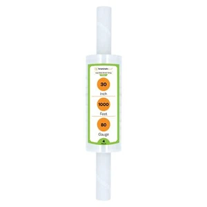 30"x1000' 4 Rls 80 Ga Cast Extended Core Stretch Shrink Film Pallet Wrap, Clear - Picture 1 of 7