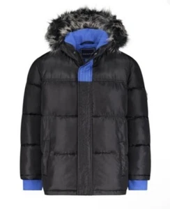 Andy and Evan Kids Water Repellent Hooded Parka Color Black And Blue Size S 5/6 - Picture 1 of 9