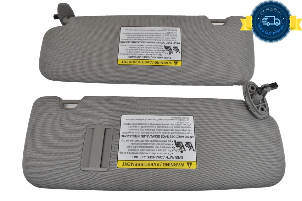 Juego de pares de parasoles lado izquierdo derecho Kia Sedona 2015-2020 tela gris OEM Foto 1 de 4