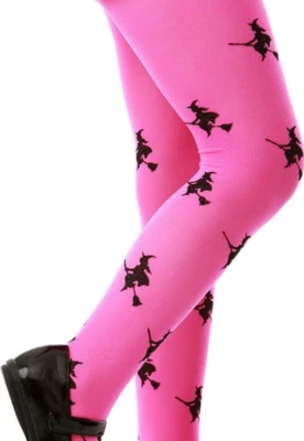 Boo! Inc. Medias disfraces rosa de bruja de tiro medio Halloween para niños Foto 1 de 4