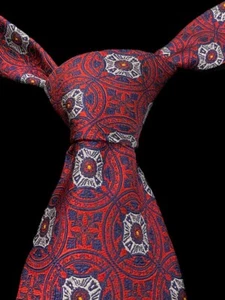 XMI Platinum Tie Men's England Red Blue White Silk Handmade USA Necktie Textured - Picture 1 of 6