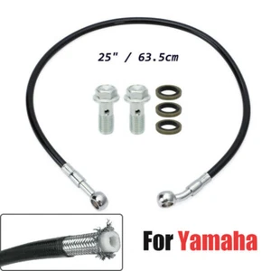 Steel Braided Rear Brake Line Kit Black For Yamaha 1990-2006 Banshee 350 YFZ350 - Afbeelding 1 van 12