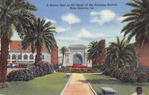 Postal LA: Lugar escénico, sección de negocios, Nueva Orleans, Louisiana, vintage - Imagen 1 de 2