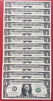 2021 $1 DOLLAR BILL ( 12 District full set )  + Match Last 2 Digits UNCIRCULATED - Image 1 of 4