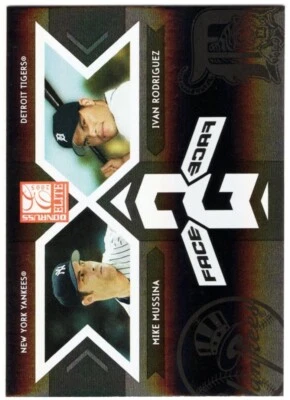 Iván Rodríguez y Mike Mussina 2005 Donruss Elite #FF-4/500 Cara 2 Cara Negro Foto 1 de 2