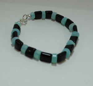 Amazonite E Nero Onice Bracciale - Foto 1 di 1
