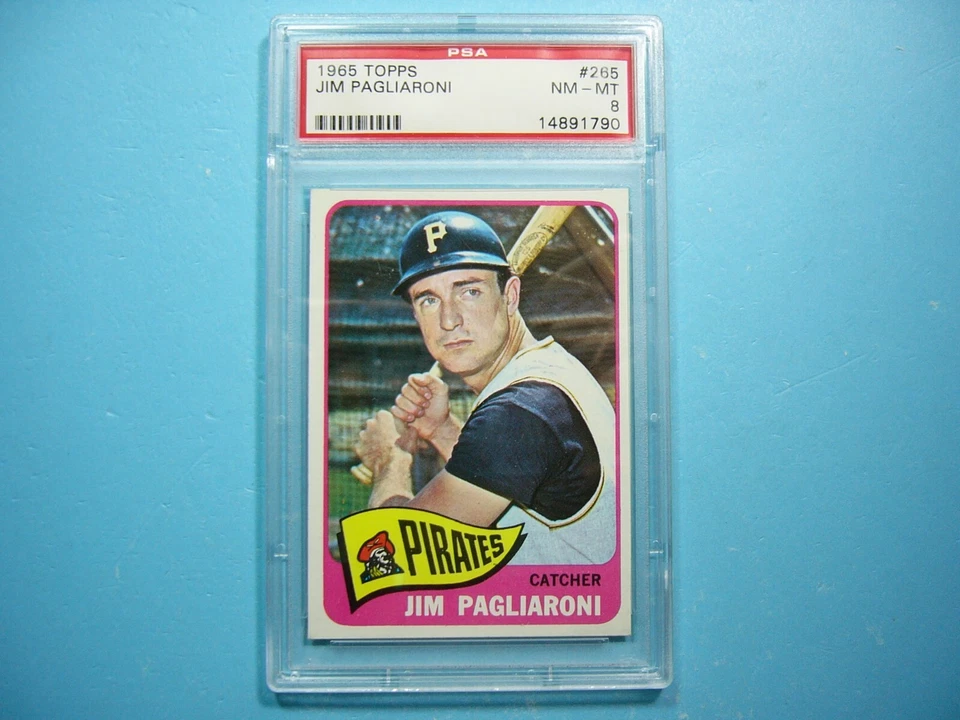 1965 TOPPS MLB BASEBALL CARD #265 JIM PAGLIARONI PSA 8 NM/MINT SHARP+ '65 GL - Image 1 of 4
