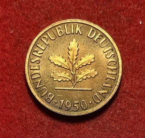 Germany 2 Pfennig 1950 J AU Bronze Coin KM#106 T6195 - Picture 1 of 2