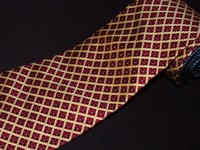 New Tommy Hilfiger Tie Gold Maroon Plaids Check Wide Luxury Designer Necktie 