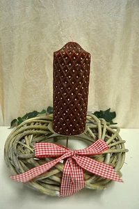 Corona de Adviento Shabby pasto gris corona candelabro Navidad - Imagen 1 de 3