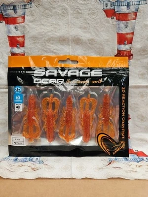 Savage Gear 3D Reaction Crayfish 7,3cm 4g 5pcs Motor Oil Creaturebait - Bild 1 von 2