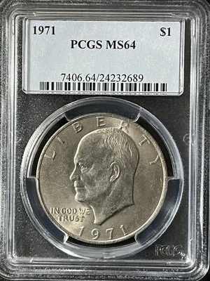 1971 Eisenhower  Dollar PCGS MS64  24232689 - Image 1 of 2