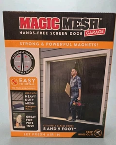 Magic Mesh Home Garage Hands-Free Single Magnetic Mesh Bug Screen Door 8 & 9 ft - Picture 1 of 1