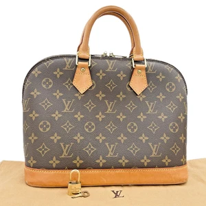 Auth LOUIS VUITTON Alma Hand Zipped Hand Bag M51130 Monogram Canvas Rank AB! - Picture 1 of 13