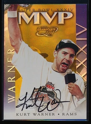 2000 Quantum Leaf Kurt Warner Super Bowl XXXIV MVP Auto Autograph SP #'d 91/100 - Image 1 of 2