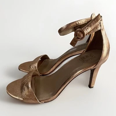 Naturalizer Kinsley Rose Gold Leather Heels Sandals Women's 10 W Eur 40 Stiletto - image 1 of 4