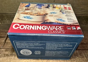 6 pc Set Vtg Corning Ware Blue Velvet Casserole Baking Dishes w/ Lids NOS - Picture 1 of 5
