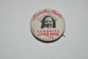 Dorothy Hart Sunbrite Junior NURSE Corps 1936 1" botón Pinback (PB#298) - Imagen 1 de 3