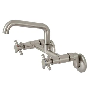 Kingston Brass Concord 2-Handle Wall-Mount Kitchen Faucet in Brushed Nickel - Picture 1 of 6