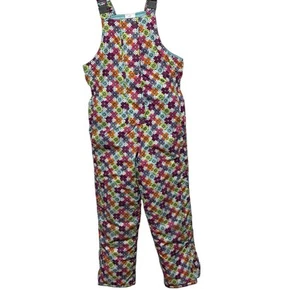 Hanna Andersson Snowsuit Girls Size 12 150 Colorful Floral  Insulated Snow Pants - Picture 1 of 12