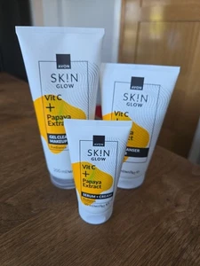 Avon Sk!n Glow Vit C & Papaya Extract Facial Beauty Set 3 Items - Picture 1 of 6