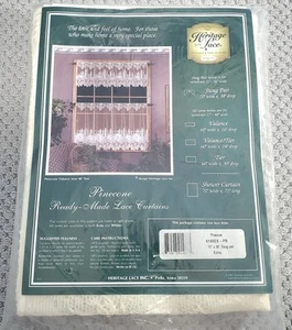 Heritage Lace Curtains Pinecone Lace Curtains ECRU 70x38" Swag Pair NOS Sealed - Picture 1 of 4