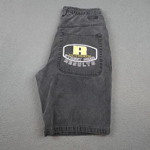 Vintage Results Jeans Shorts Herren 36 Schwarz Denim Baggy Streetwear Jorts 90s - Bild 1 von 9