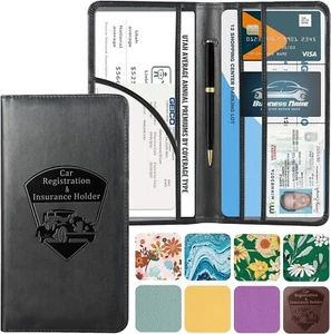 Car Registration and Insurance Holder - Vehicle Glove Box Car Organizer - Picture 1 of 7