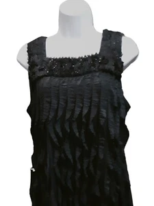 Cato Damen M ärmellos elegant Rüschen schwarz Pullover Bluse. NS-9 - Bild 1 von 8