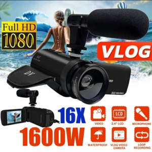 HD 1080P Digital Video Camera Camcorder YouTube Vlogging Recorder W/Microphone - Picture 1 of 12