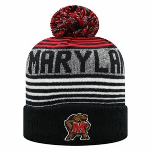 MARYLAND TERRAPINS TERPS NCAA GORRO TOP THE WORLD POM KNIT OVERT CAP HAT NWT! - Imagen 1 de 5