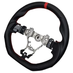 Black Sports Steering Wheel Red Strip for 2015-2020 SUBARU STI WRX S209 - Picture 1 of 7