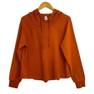 Athleta Boardwalk Hoodie Women’s Medium Canyon Orange High Hip Sweatshirt - Picture 1 of 10