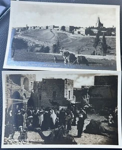 Postal con foto real vintage RPPC Jerusalén Monte Sión Iglesia Belén Mercado - Imagen 1 de 4