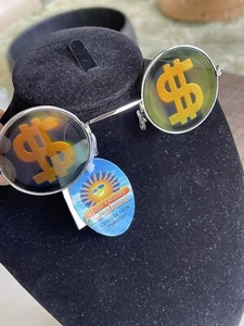 Hologram Round Sunglasses Dollar Signs, NWT - Picture 1 of 7
