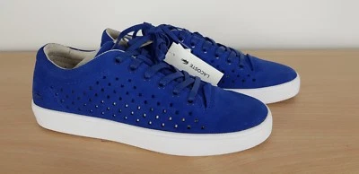 B6 Lacoste Ladies Blue Suede Tamora Lace Up Casual Sneakers Pumps Shoes, UK 4 - Image 1 of 4
