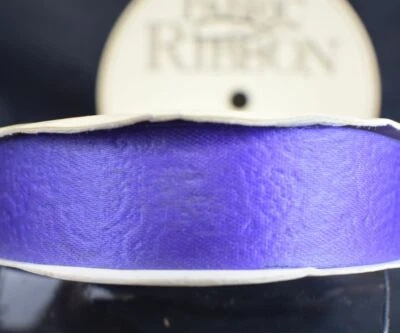 Moonstruck Royal Blue Purple Floral Fabric Ribbon 20 Yard Roll 7/8 Wide WFR  - Image 1 of 4