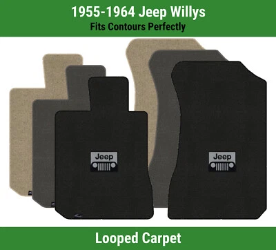 Передние коврики Lloyd Classic Loop для Jeep Willys 55-64 годов выпуска с логотипом гриля Jeep - Изображение 1 из 4