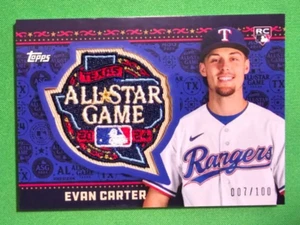 Evan Carter 2024 Topps All Star Game Patch Card # /100 - Bild 1 von 2